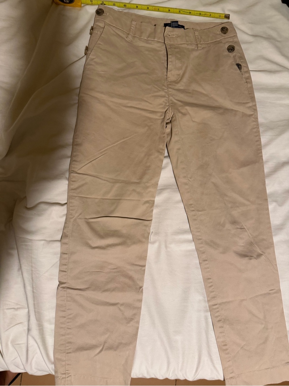Tommy Hilfiger Women Beige Crop Slim Leg Chino Pants (0017) Slim Leg